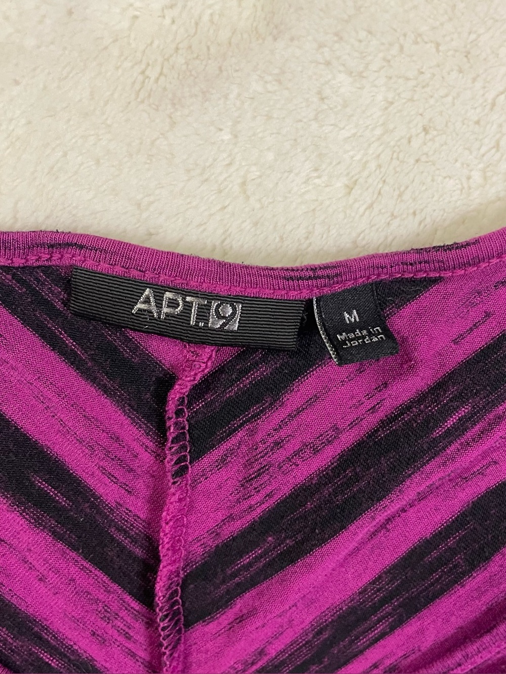 Apt. 9 Purple and Black V Striped Tunic size M - Picture 3 of 10